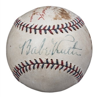 Babe Ruth Single Signed OAL Harridge Baseball (PSA/DNA & SGC)